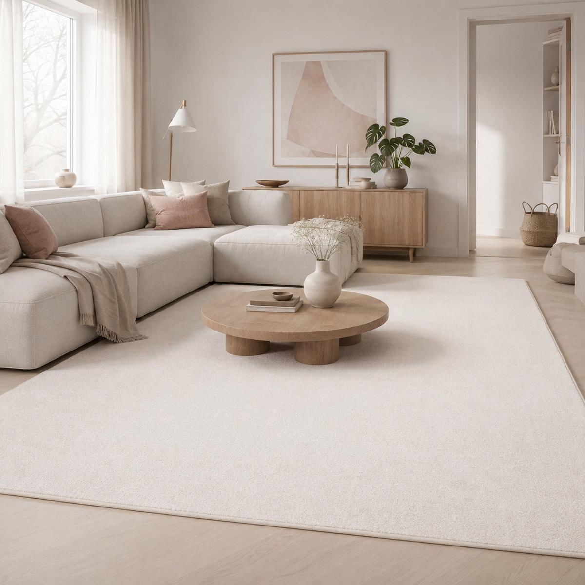 HOCHFLOR VELOURS TEPPICH LUNA - Weiß, Textil (140/200cm) - Snapstyle