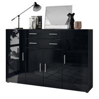 HIGHBOARD Aron Fronten in Schwarz Hochglanz - Schwarz Hochglanz, Holzwerkstoff (166.5/106.5/35cm) - Vladon