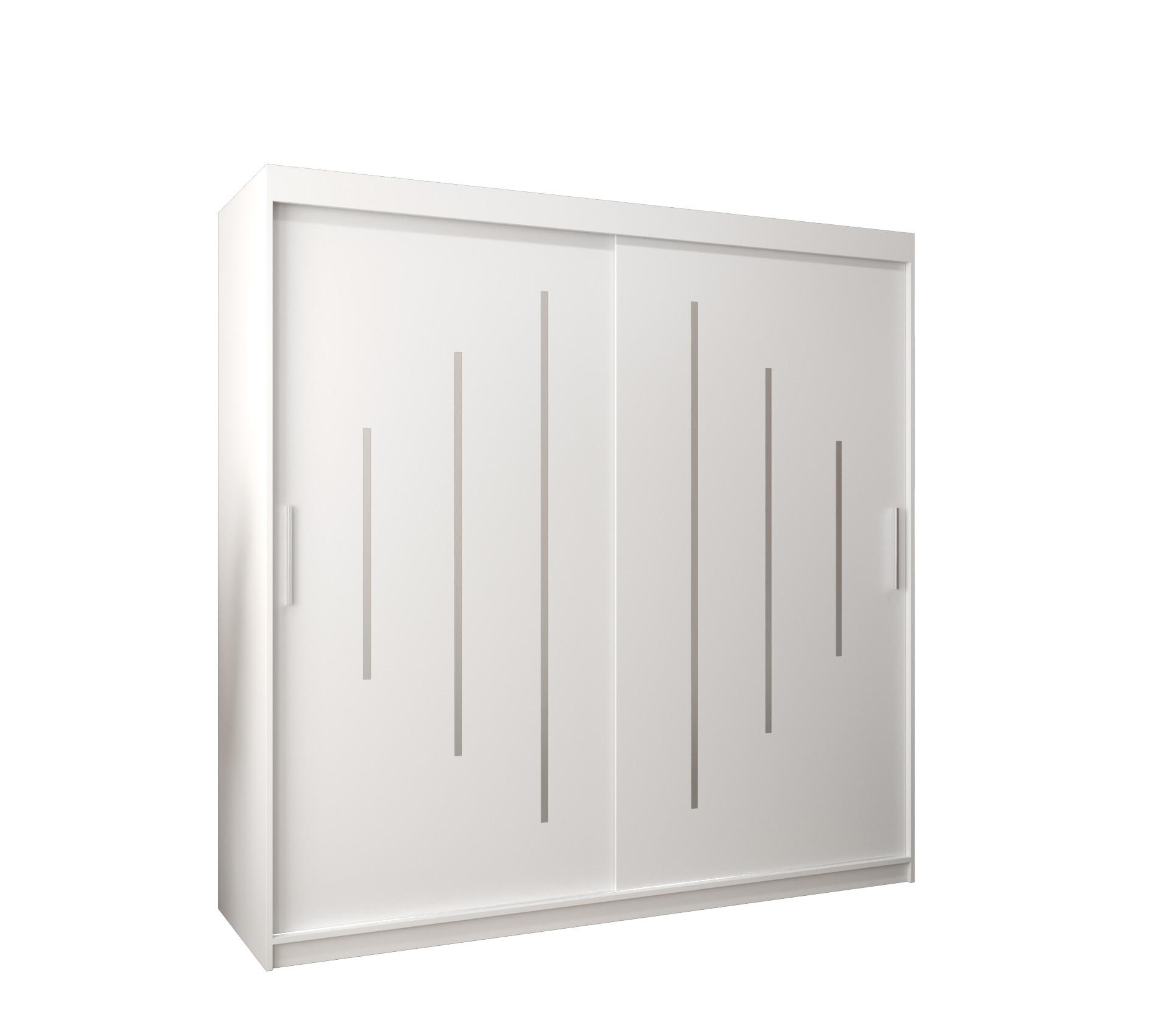 SCHWEBETÜRENSCHRANK 200/200/62 2-türig - Silberfarben/Weiß, Holz/Kunststoff (200/200/62cm) - Abiks Möbel