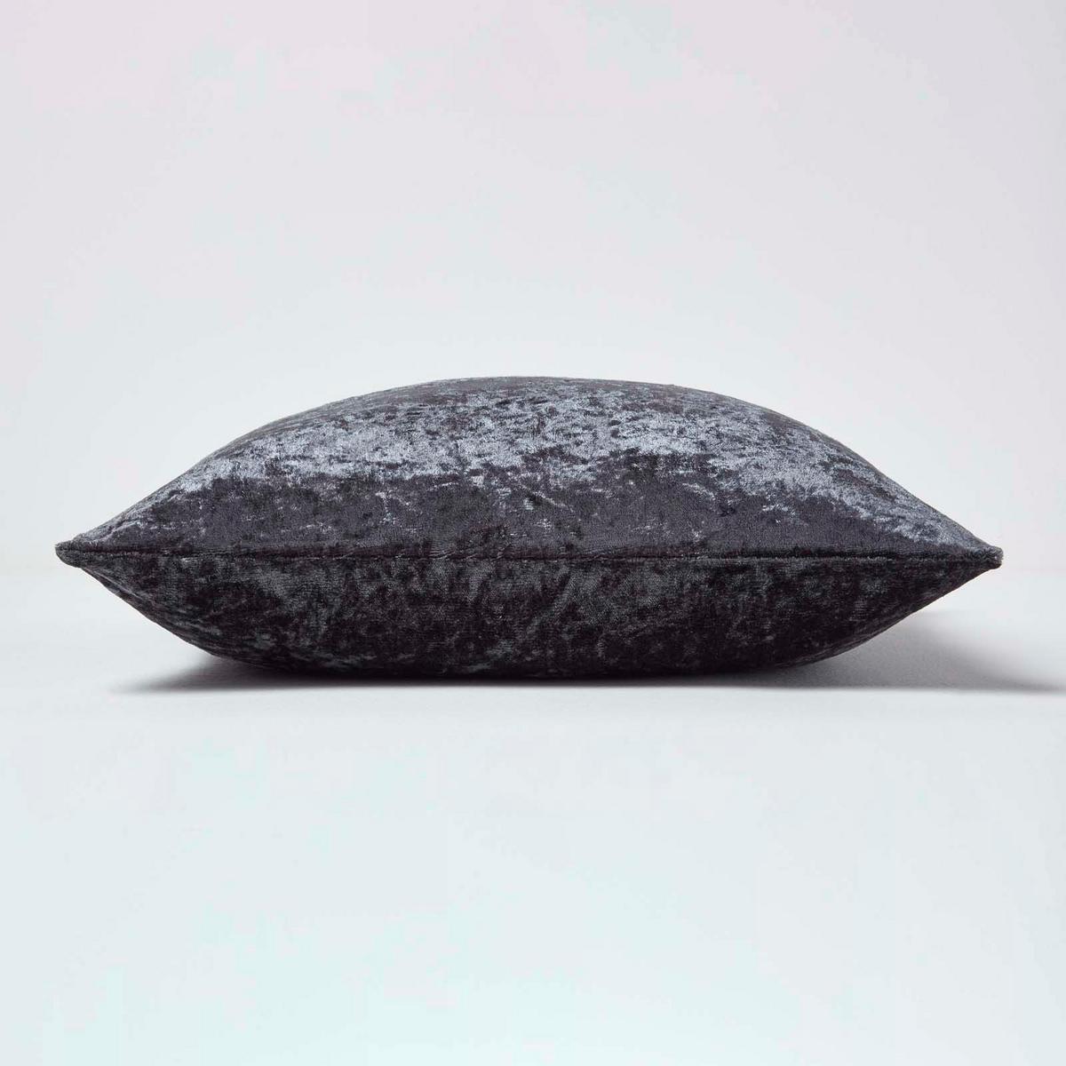 KISSENHÜLLE Pannesamt dunkelgrau 45/45 cm - Dunkelgrau, Textil (45/45cm) - Homescapes