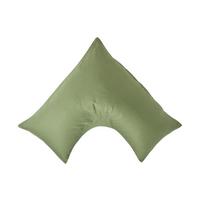 BIO-KISSENBEZUG für V-Form-Kissen, Satin, Fadendichte 400 - Grün, Textil (38/76cm) - Homescapes