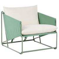 GARTENSTUHL Hellbeige Ponte - Beige/Grün, Metall (80/88/94cm) - Beliani