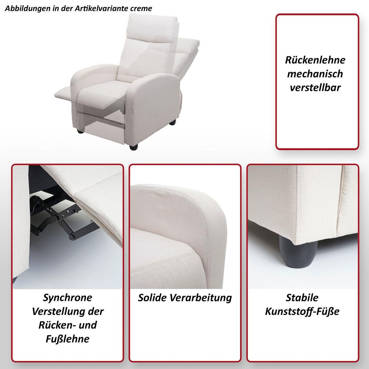 RELAXSESSEL Hellgrau - Hellgrau, Textil (67/102/90cm) - MCW