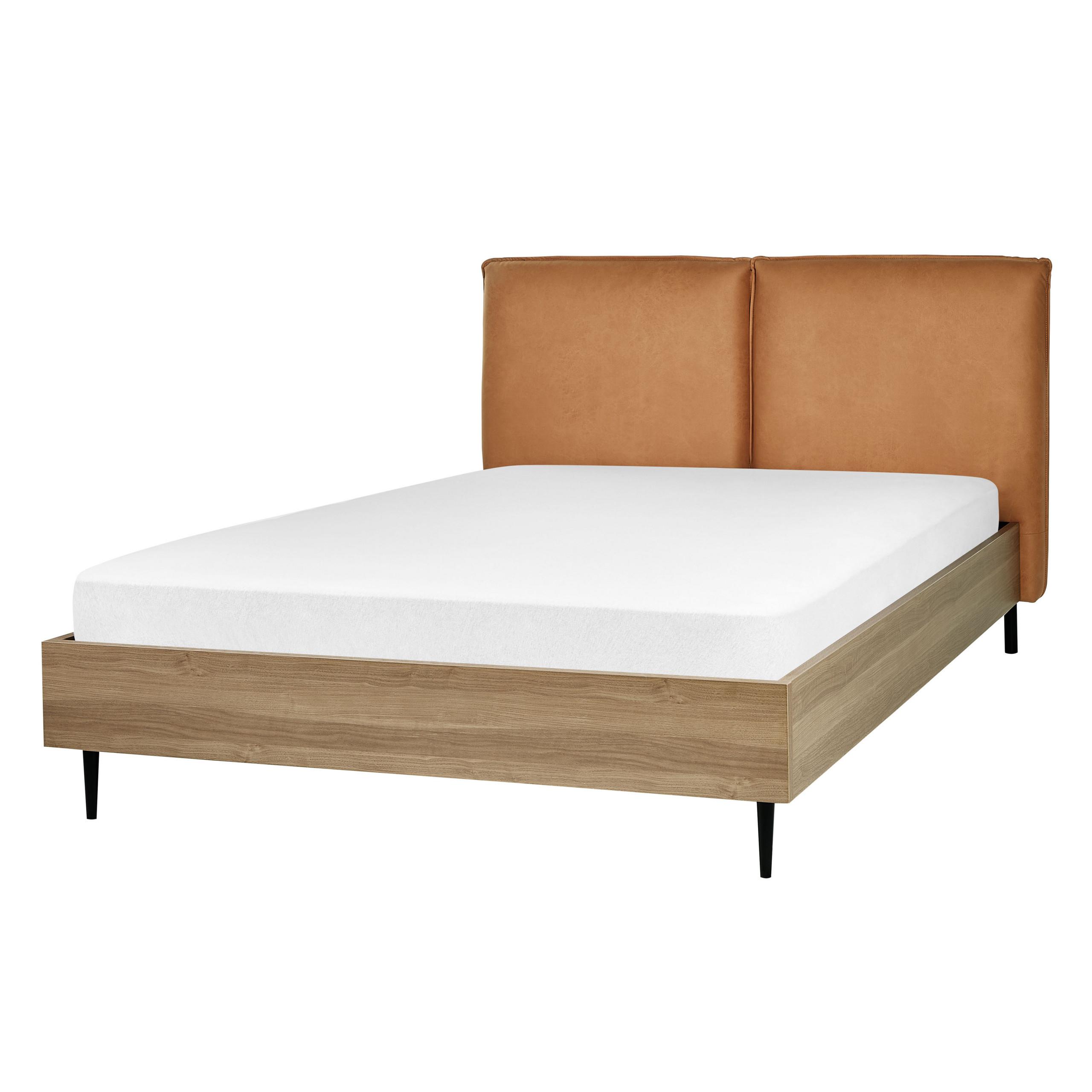 BETT 140/200cm Goldbraun Limanton - Braun, Kunststoff/Textil (140/200cm) - Beliani