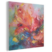 AKUSTIKBILD Ölgemälde - Kunst - Abstrakt - Farbenfroh Akustikpaneele 80x80 cm - Altrosa, Kunststoff (80/80/0.9cm) - MuchoWow
