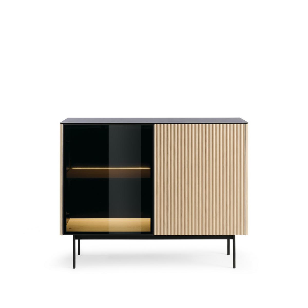 SIDEBOARD VELLUTO 107x39x84 cm mit 2 Türen Eichefarben - Braun, Holzwerkstoff (107/84/39cm) - MASSENO