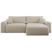 ECKSOFA NELSON Beige Boucle - Beige/Schwarz, Kunststoff/Textil (274/152cm) - MKS