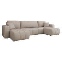 WOHNLANDSCHAFT Furyn U - Beige/Schwarz, Holz/Kunststoff (312/82/145cm) - MIRJAN24