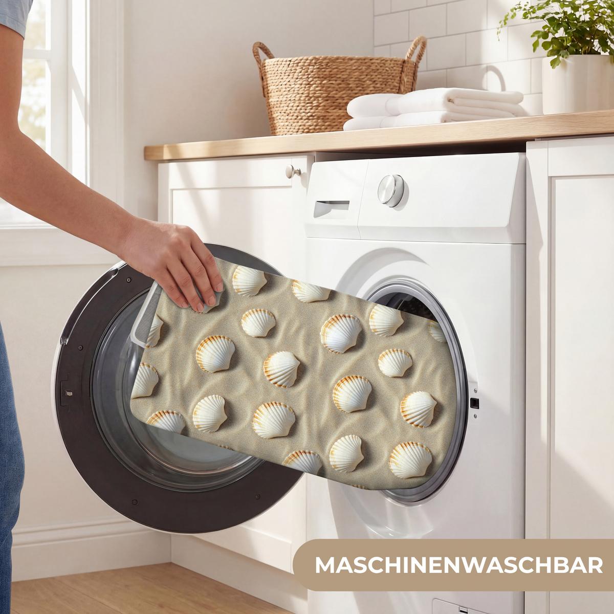 WC-VORLEGER Muscheln - Sand - Maritim WC Teppich 40x60 cm - Sandfarben, Textil (40/1cm) - OnlyWow