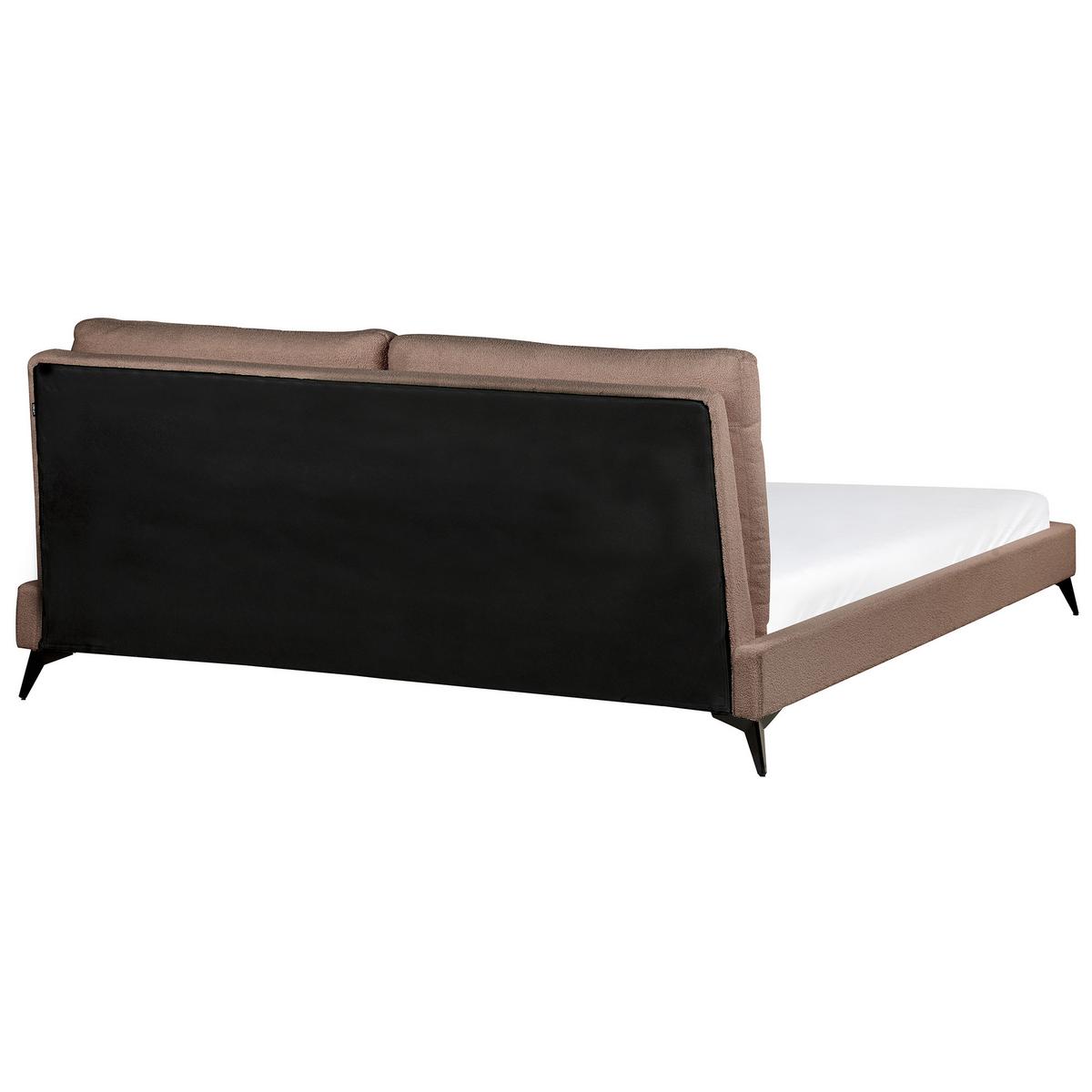 POLSTERBETT mit Lattenrost 180x200 cm Braun Melle - Braun, Textil (180/200cm) - Beliani