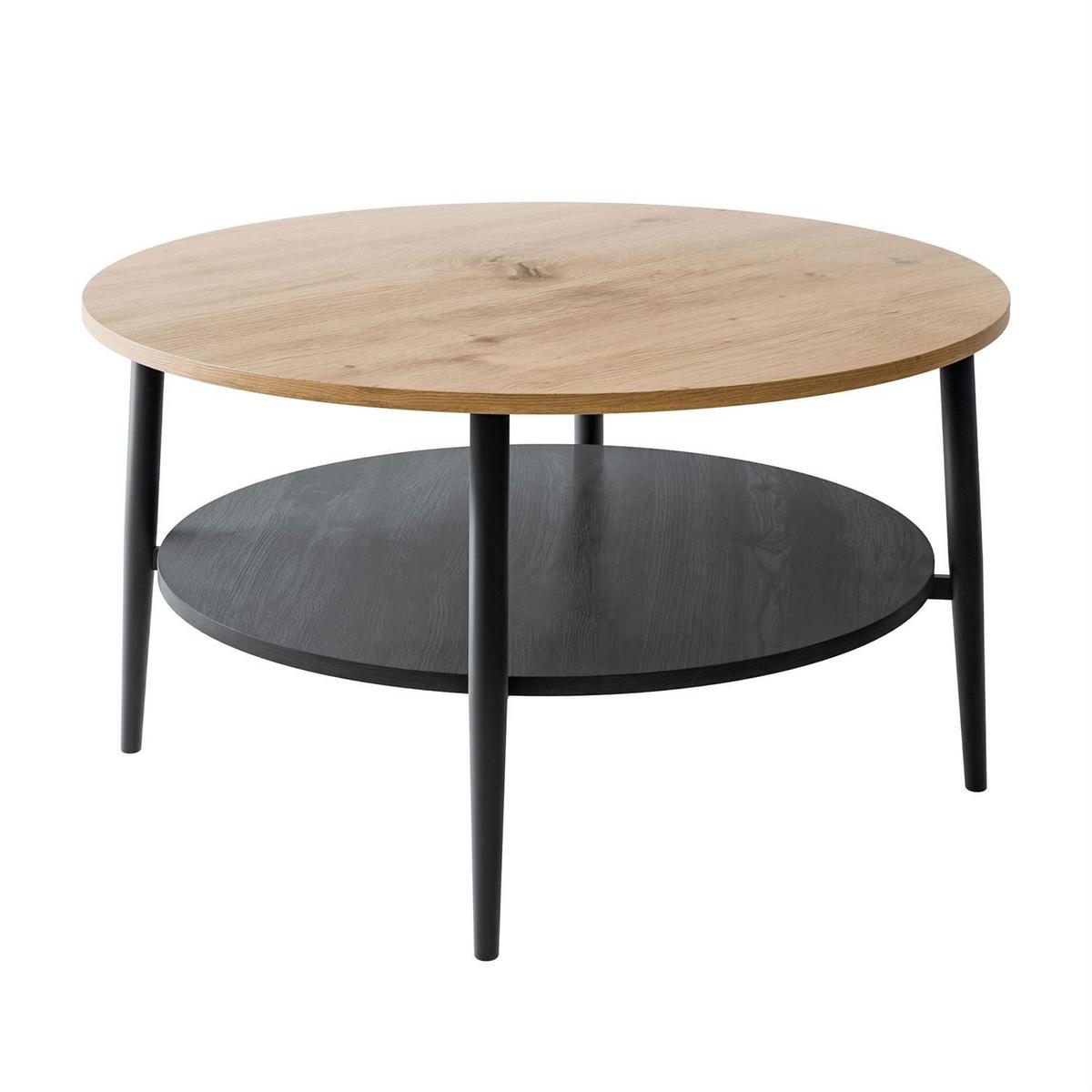 COUCHTISCH NORDIC mit schwarzen Beinen - Schwarz, Metall (80/80/45cm) - Lookway