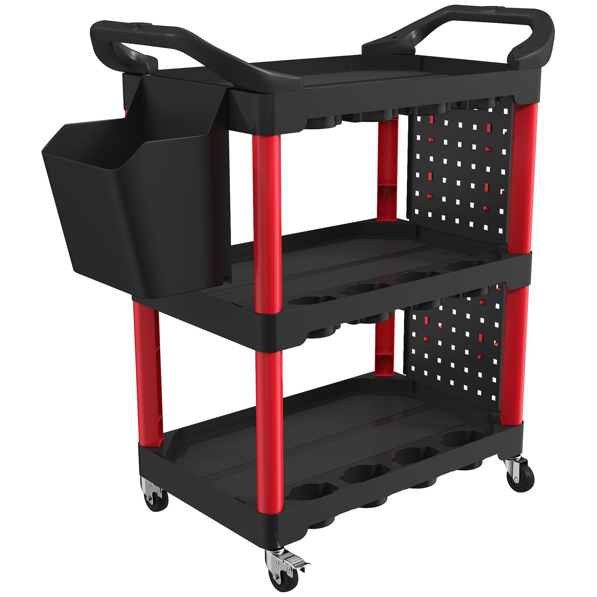 WERKZEUGWAGEN Kunststoff Schwarz und Rot - Schwarz, Kunststoff (43/96/95cm) - HOMCOM