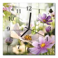 WANDUHR aus Glas 30x30 cm - Kosmeen - Pink, Glas (30/30/0.4cm) - TULUP