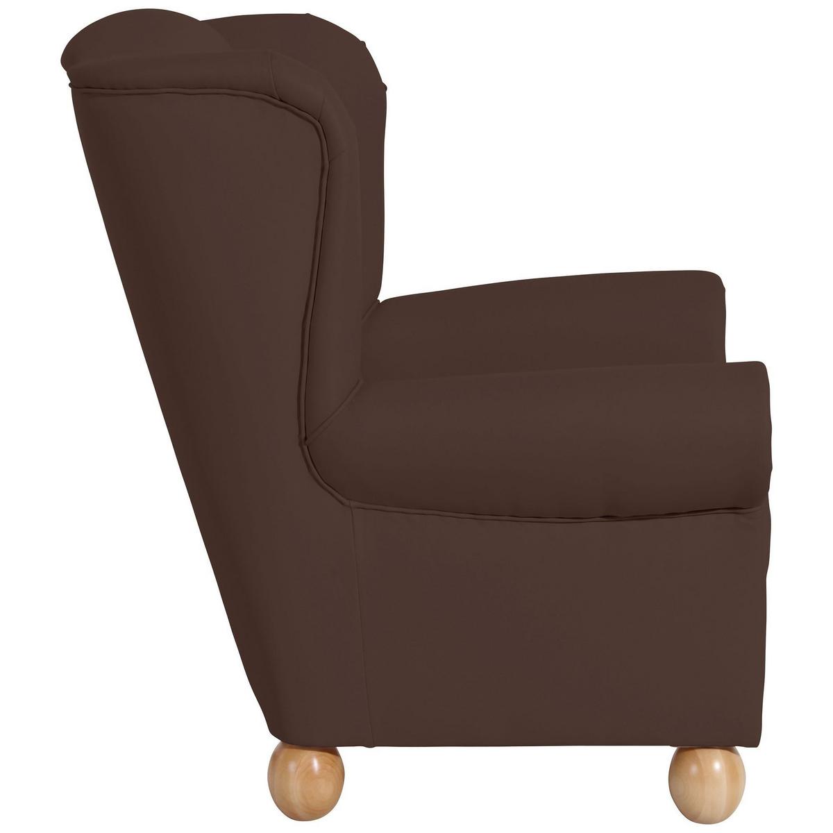 OHRENBACKENSESSEL Kasha Bezug Kunstleder Buche natur / braun - Buchefarben/Braun, Kunststoff (93/103/87cm) - 58aufmkessel