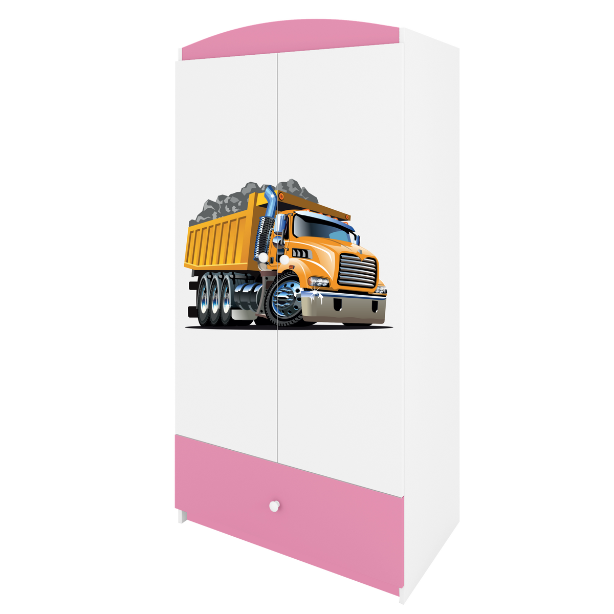 KINDERKLEIDERSCHRANK Lastwagen - Hellrosa, Holzwerkstoff (90/175/52cm) - RAUMHIRSCH FURNITURE