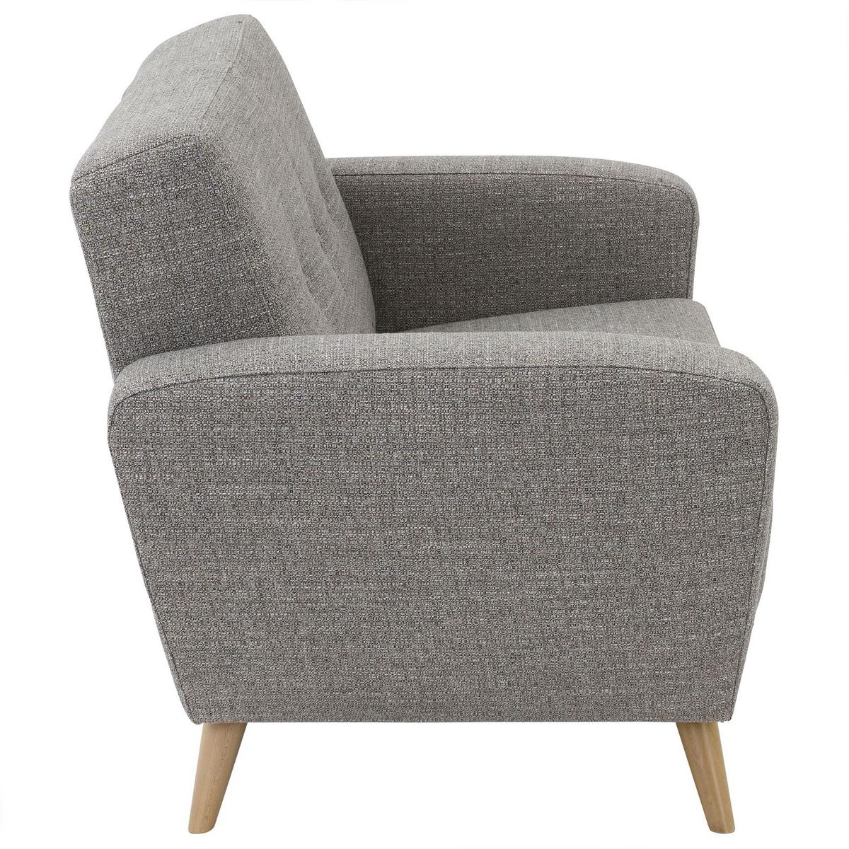 SOFA 2-Sitzer Kazdoia Flachgewebe grau - Grau, Kunststoff (136/85/82cm) - 58aufmkessel