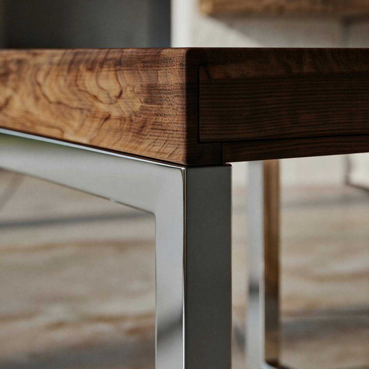 COUCHTISCH Massivholz Metallgestell Pflegeleicht, Braun 45x45x40 cm - Silberfarben/Braun, Holz/Metall (45/45/40cm) - KADIMA DESIGN