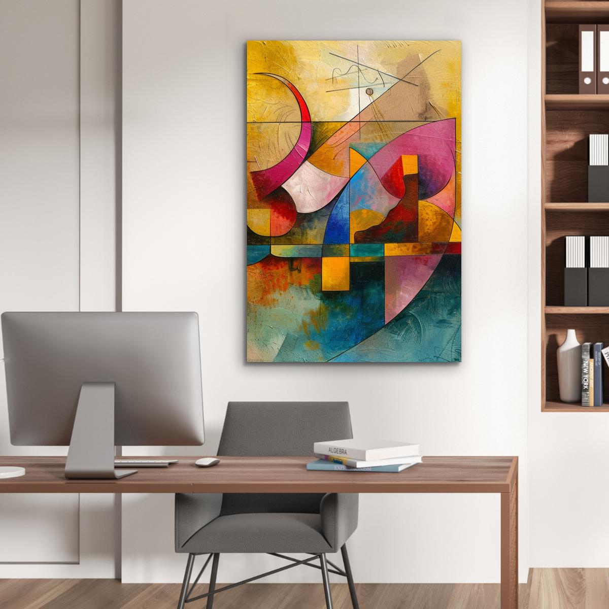 METALLBILD Kunst - Abstrakt - Modern 80x120 cm - Gelb, Metall (80/120cm) - MuchoWow