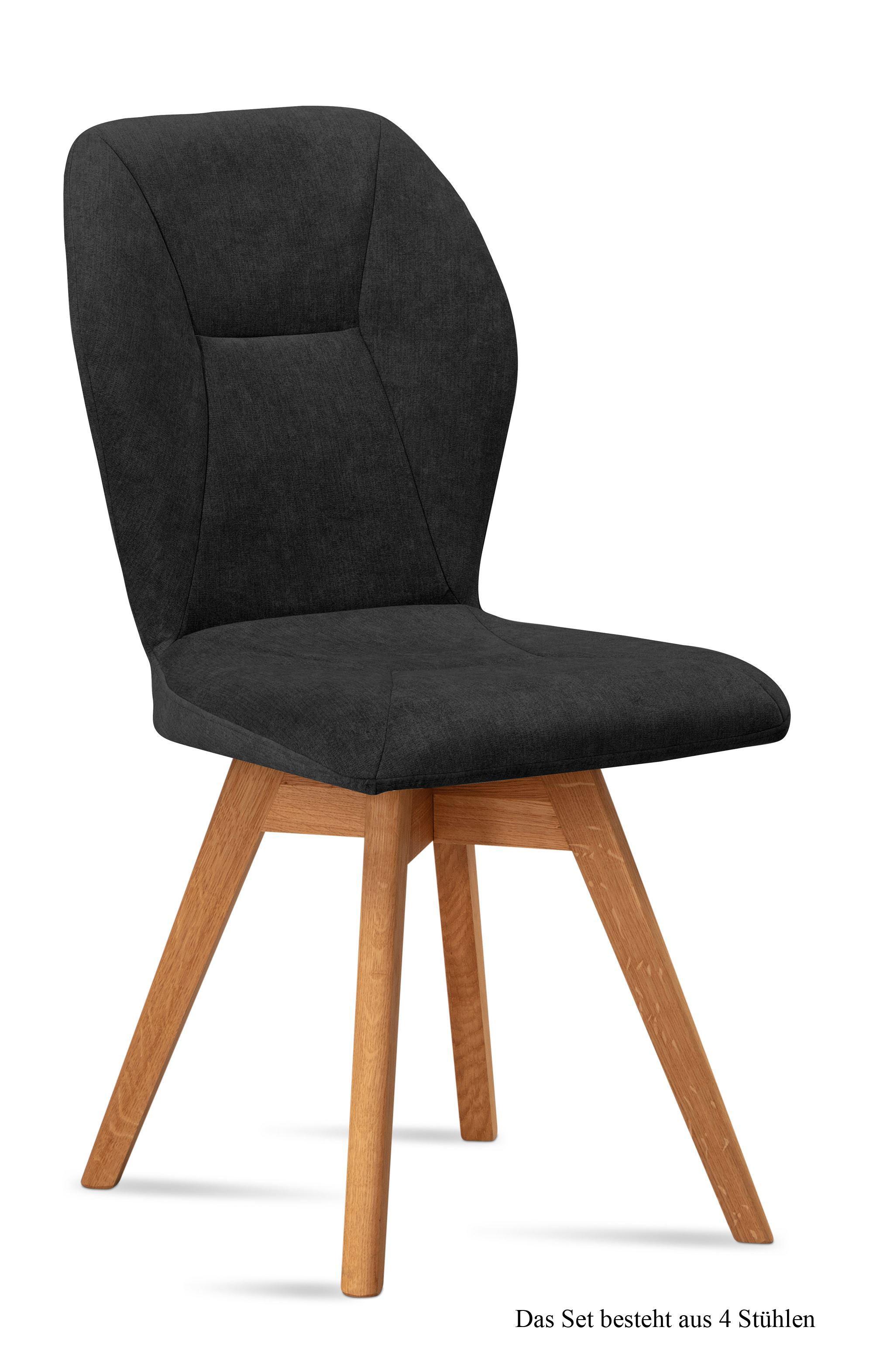 ESSZIMMERSTUHL drehbar (4er-Set) Draga 51x92x60 Eiche geölt/Anthrazit - Eichefarben/Anthrazit, Kunststoff (60/92/51cm) - 58aufmkessel