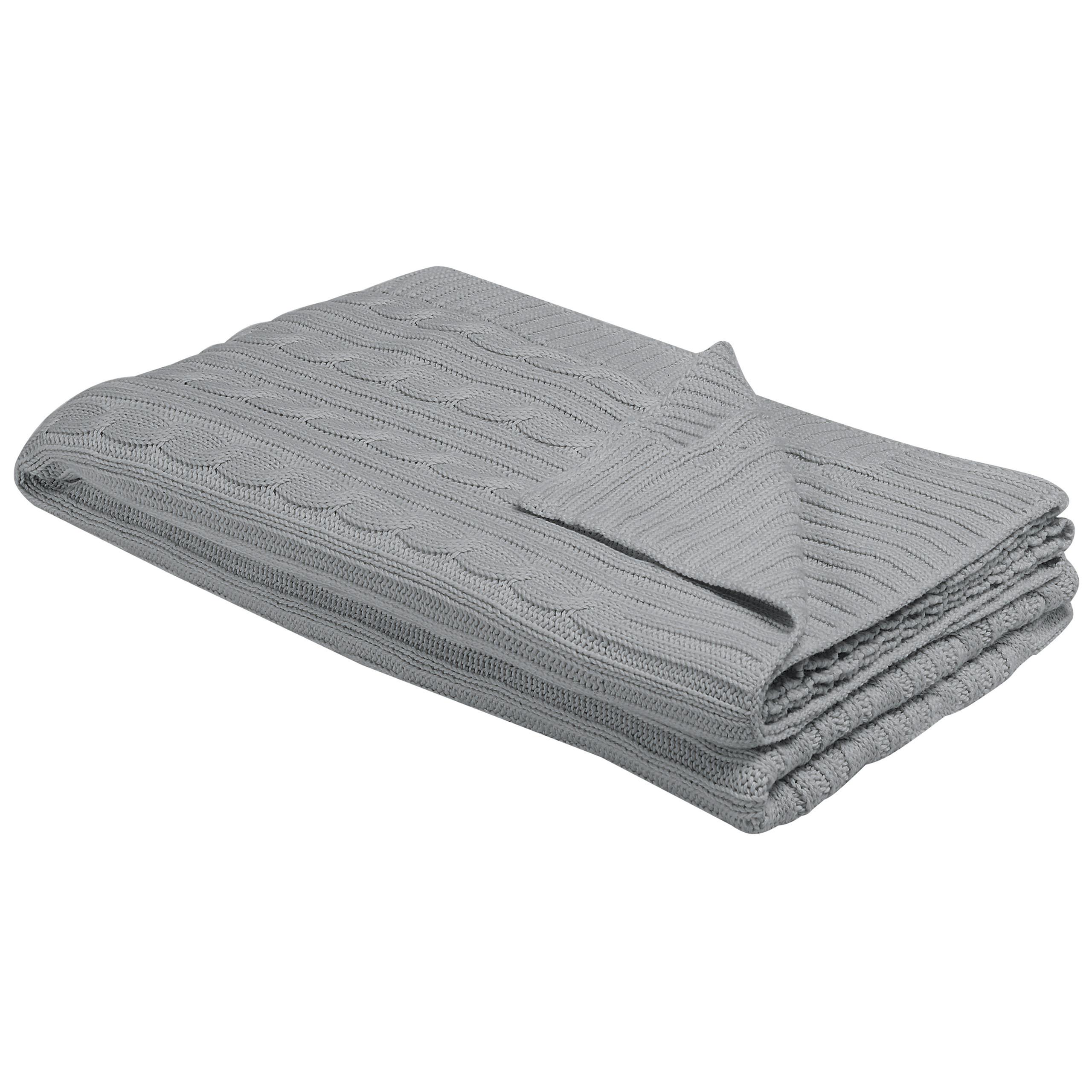 DECKE Hellgrau Anamur 180/110 cm - Hellgrau, Naturmaterialien/Textil (110/180cm) - Beliani