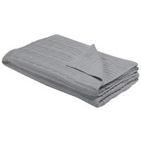 DECKE Hellgrau Anamur 180/110 cm - Hellgrau, Naturmaterialien/Textil (110/180cm) - Beliani