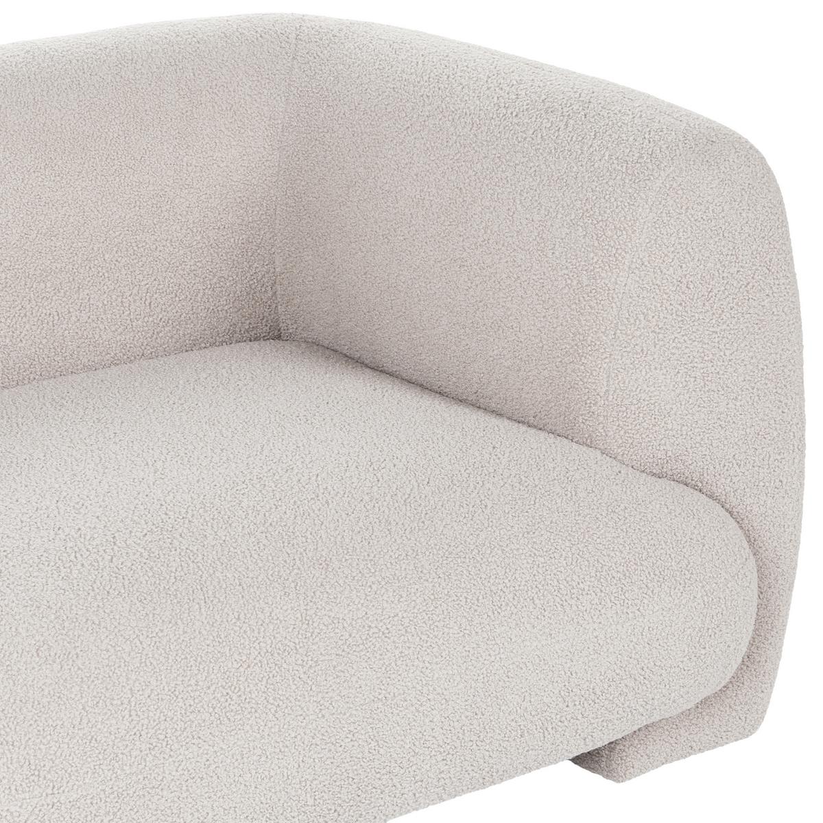 MODULSOFA 2-Sitzer Cremeweiß Bouclé Mjalbi - Creme, Textil (194/69/91cm) - Beliani