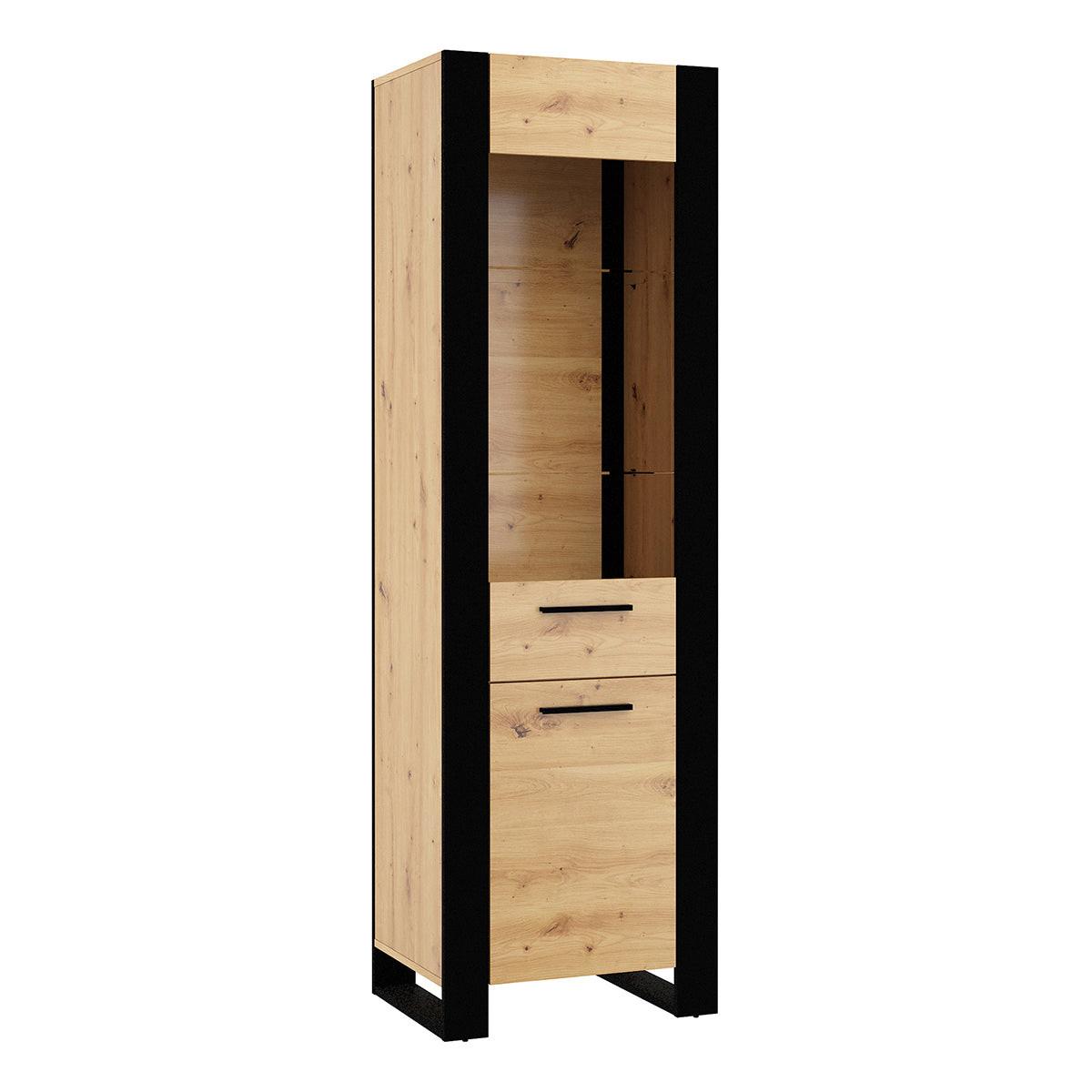 VITRINE Nouka Holz und Schwarz - Braun, Holzwerkstoff (58/188/45cm) - Petits-meubles