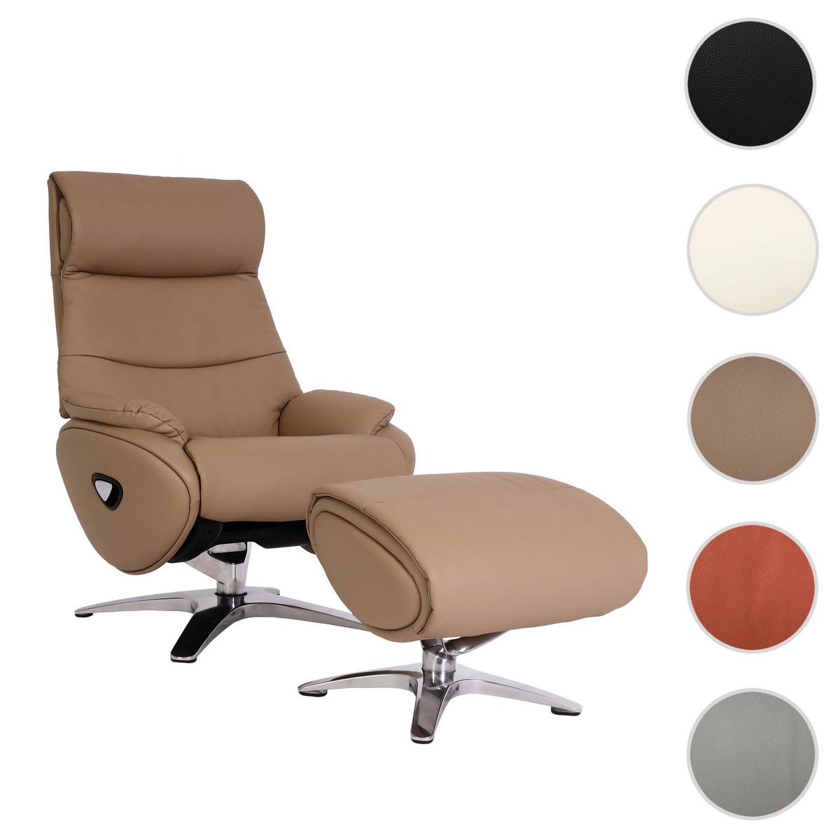 RELAXSESSEL MIT HOCKER taupe - Taupe, Textil (117/110/77cm) - MCW