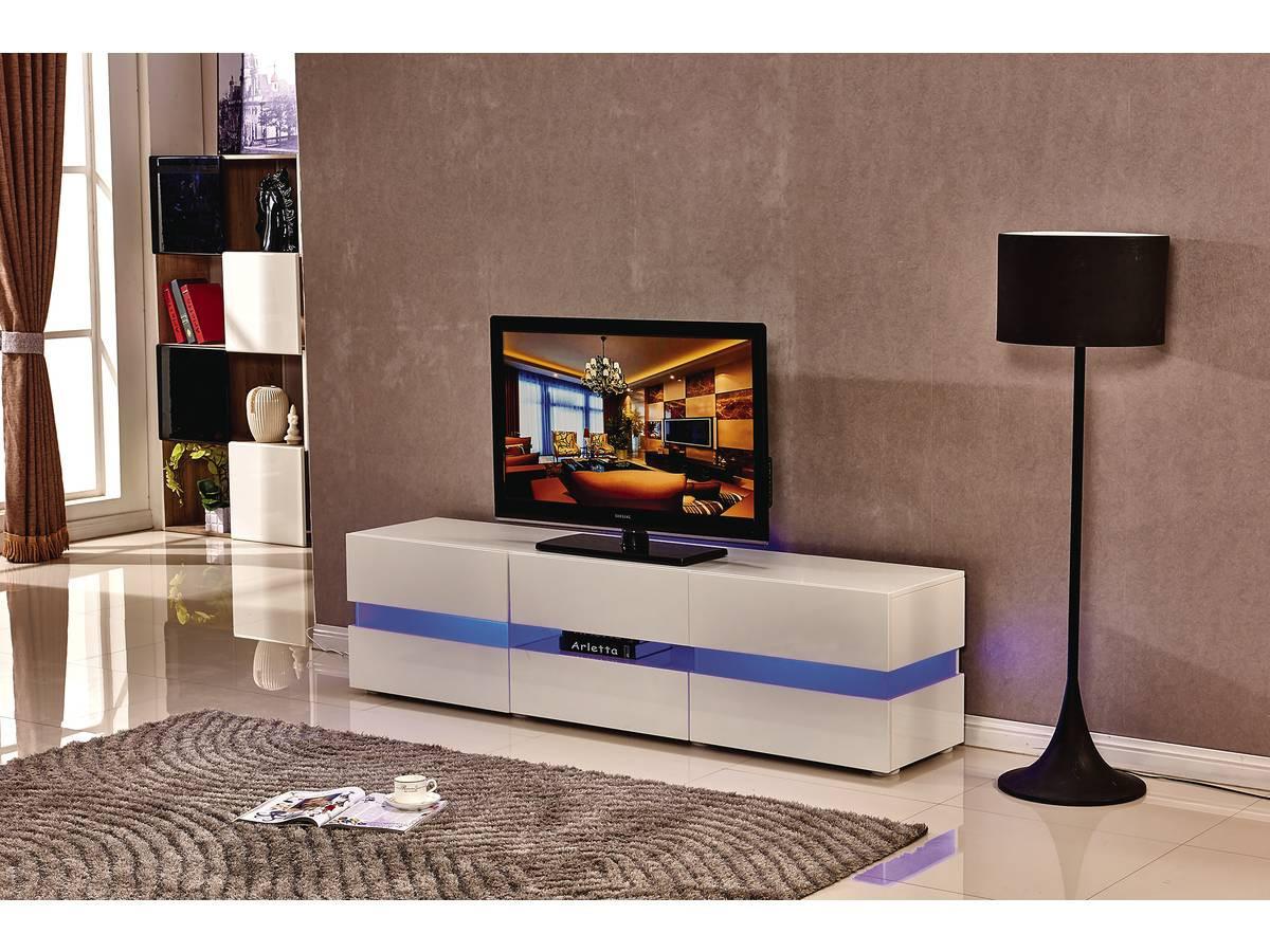 TV-MÖBEL vida' - 177 x 39 x 45 cm - blanc laqué - Weiß, Holz (25/15/177cm) - Habitat Garten