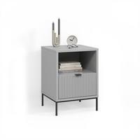 NACHTTISCH Aterno Grau mit 1 Schublade - Grau, Holzwerkstoff (40/55/38.1cm) - Livinity®
