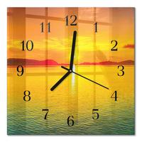 WANDUHR aus Glas 30x30 cm - Sonnenuntergang - Orange, Glas (30/30/0.4cm) - TULUP