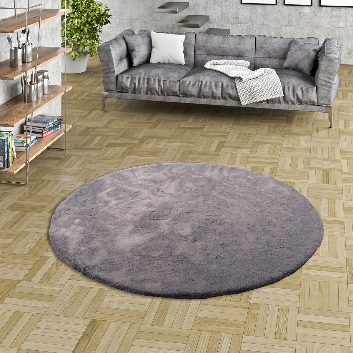FELLTEPPICH LUXUS SUPER SOFT PLUSH RUND - Grau, Textil (80/80cm) - Pergamon