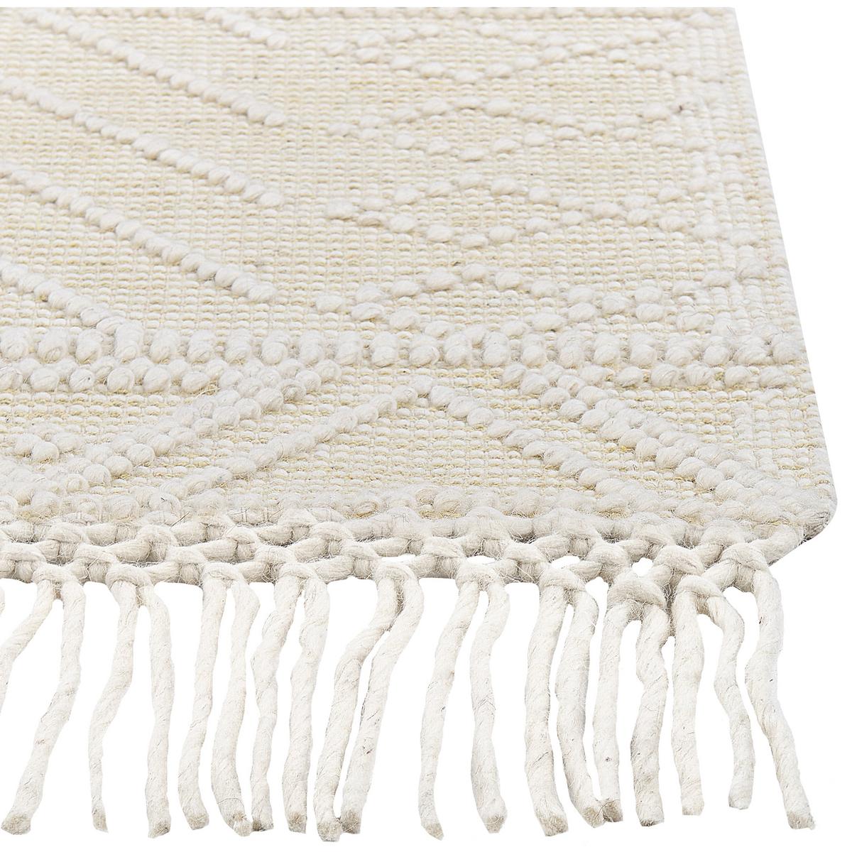 TEPPICH geflochten Mavikent 230/160 cm - Beige, Textil (160/230cm) - Beliani