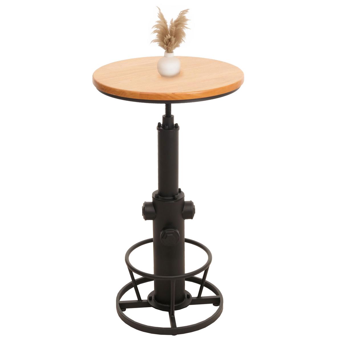 BARTISCH rund Schwarz, Beige - Beige/Schwarz, Holz (61/61/123cm) - MCW