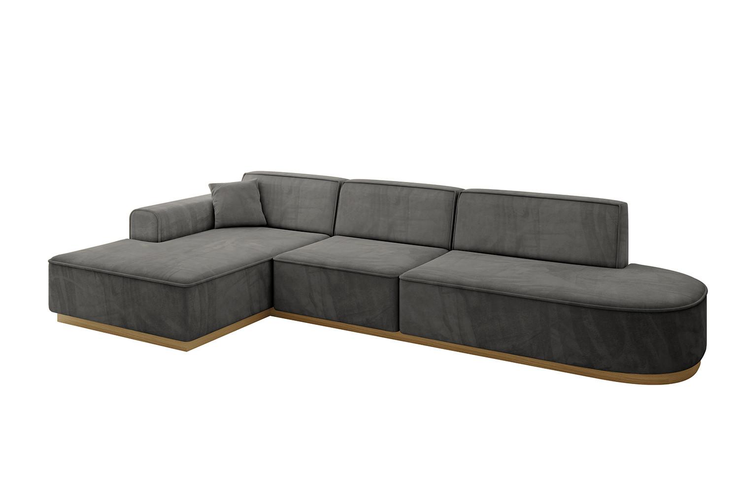 ECKSOFA Ottomane Links IREA-L2-v2 - 327x165x80 cm Ecru - Anthrazit, Holzwerkstoff/Textil (327/165cm) - ALTDECOR