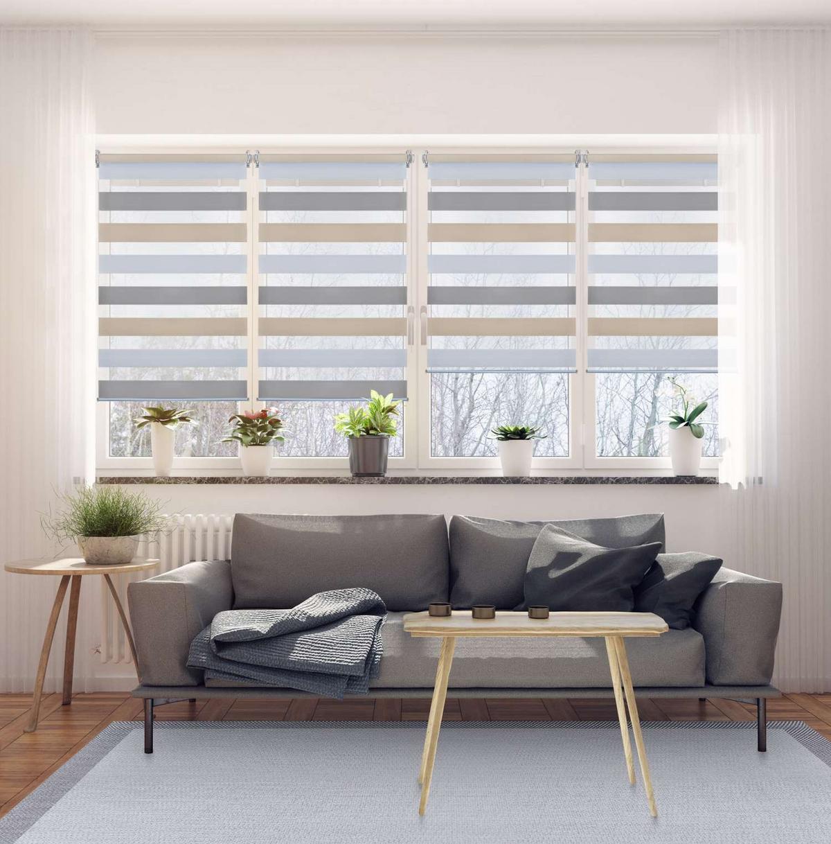 DOPPELROLLO Dreifarbig, 150 cm x 180 cm - Multicolor, Kunststoff (150/180cm) - STORESDECO