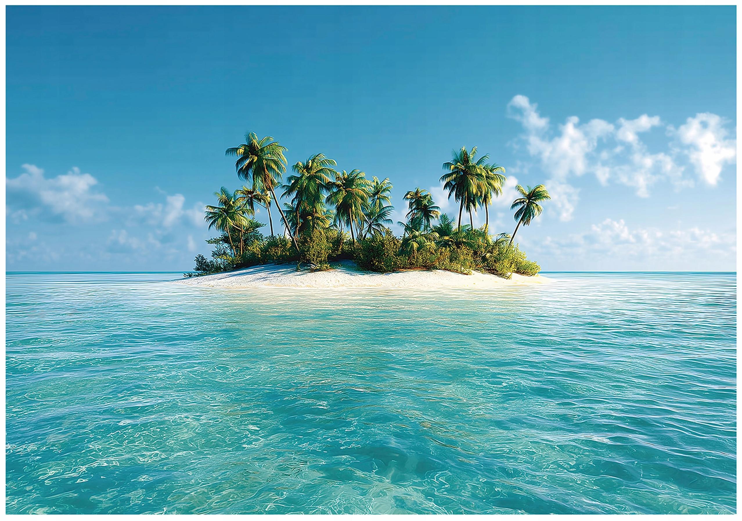 FOTOTAPETE Strand Insel Blau 300x210 cm - Multicolor, Papier (300/210cm) - Wallarena