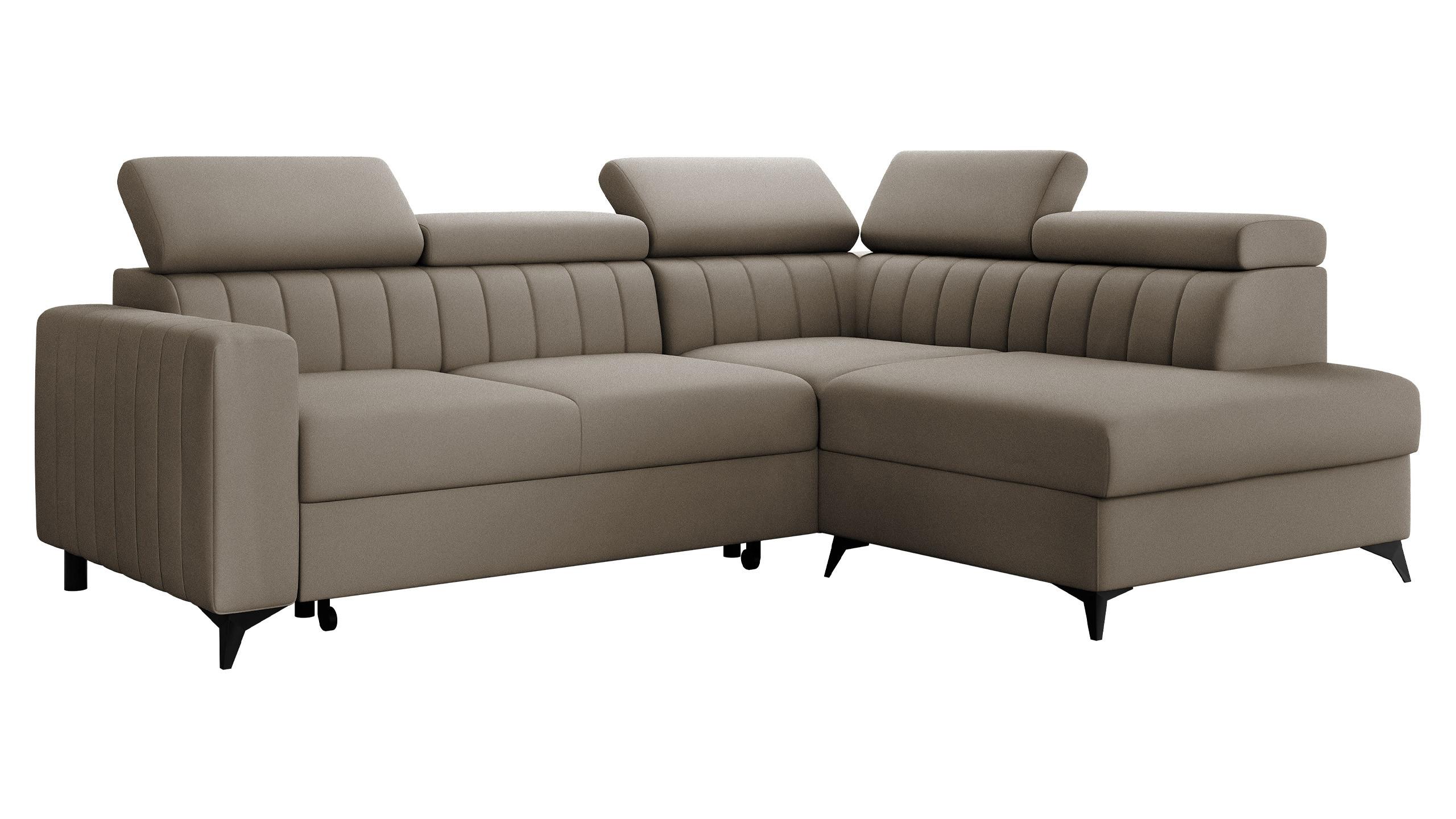 ECKSOFA Milano 2RRLXP, Seite: Rechts 2R+R+LXP - Beige, Holz/Textil (195/249cm) - MIRJAN24