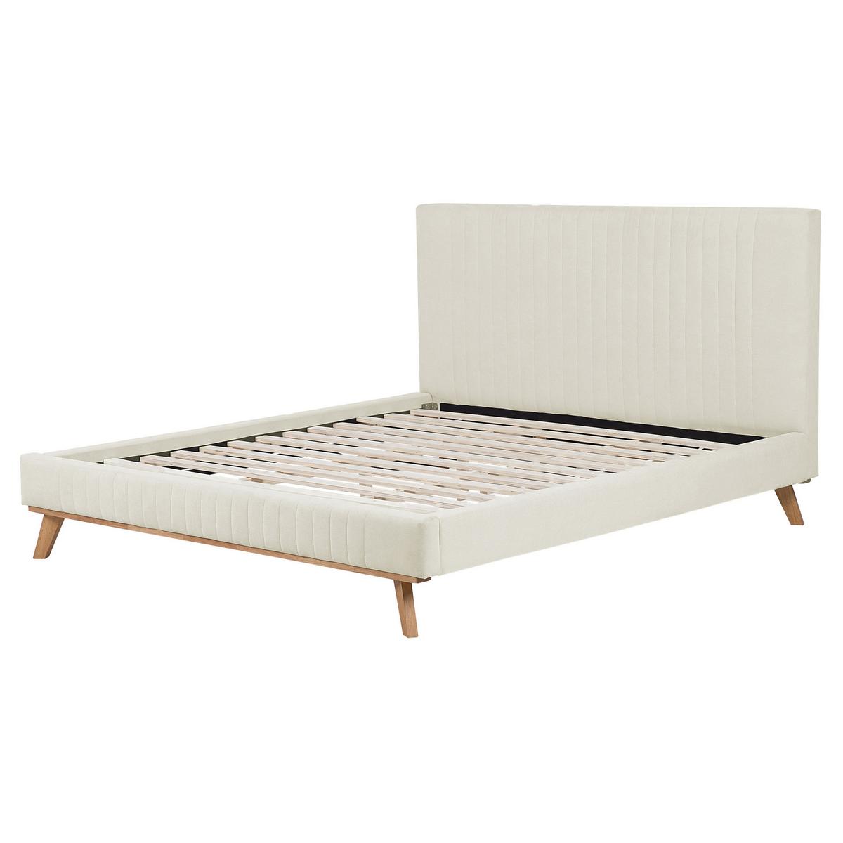 POLSTERBETT Beige Talence - Hellbraun/Beige, Textil (160/200cm) - Beliani