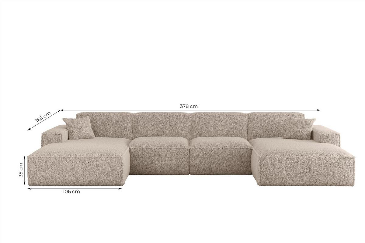 WOHNLANDSCHAFT Celes Premium In Sven - Rotbraun, Holzwerkstoff/Textil (378/73/165cm) - Fun Möbel