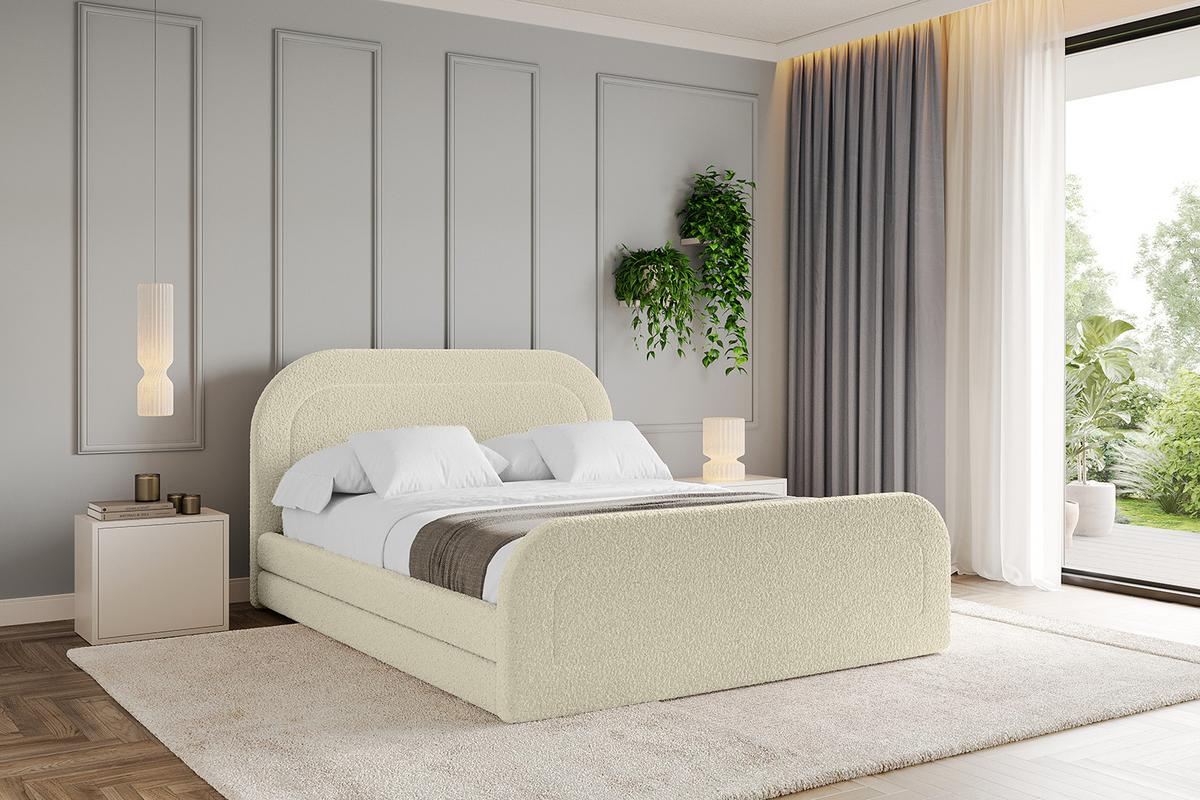 POLSTERBETT mit Bettkasten, Fußteil und Lattenrost, Boxbett ohne Matratze - LERIS-Z 180x200 Beige - Taupe, Holzwerkstoff/Textil (180/200cm) - ALTDECOR