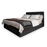 BOXBETT ASTOR 140x200 cm mit Matratze und Topper - Schwarz - Schwarz, Holz (140/200cm) - MASSENO