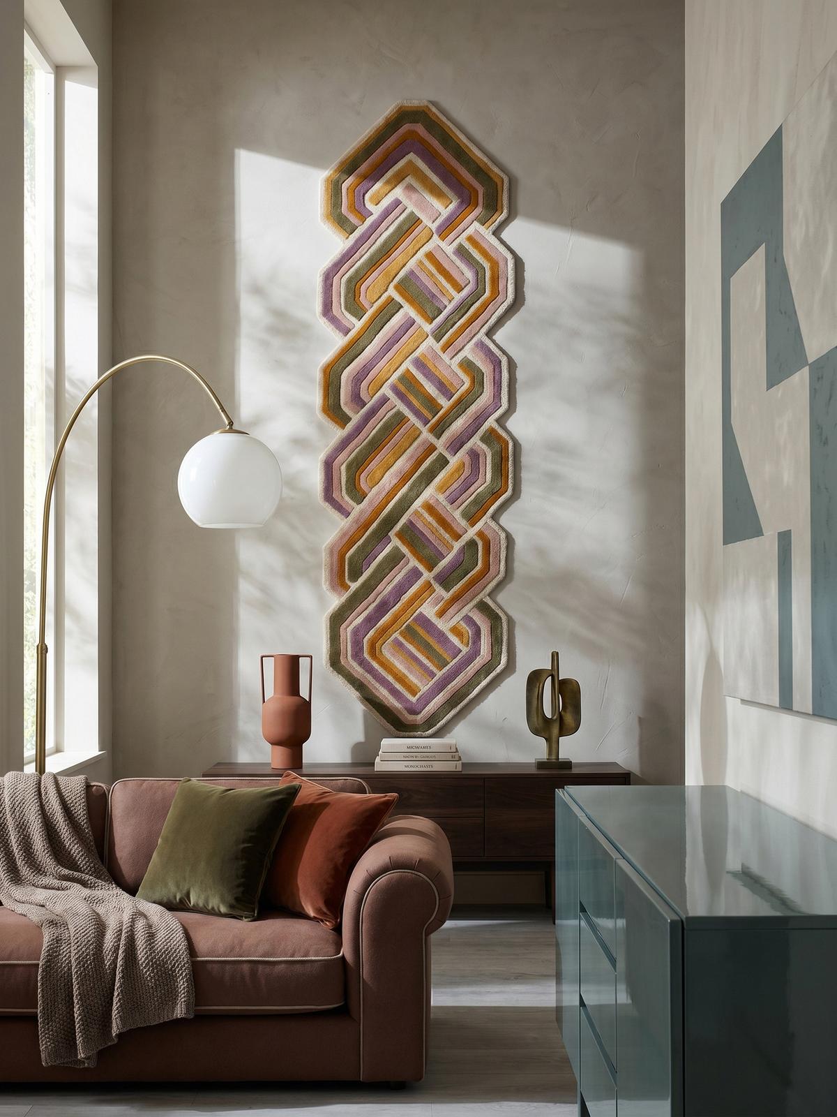 TEPPICH aus Wolle SOAR in Flieder, geometrisch, 80 x 300 cm - Rosa, Textil (300/80cm) - KADIMA DESIGN