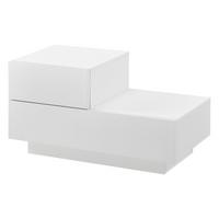 NACHTTISCH Sebokeng - Weiß, Holzwerkstoff (70/38/35cm) - [en.casa]