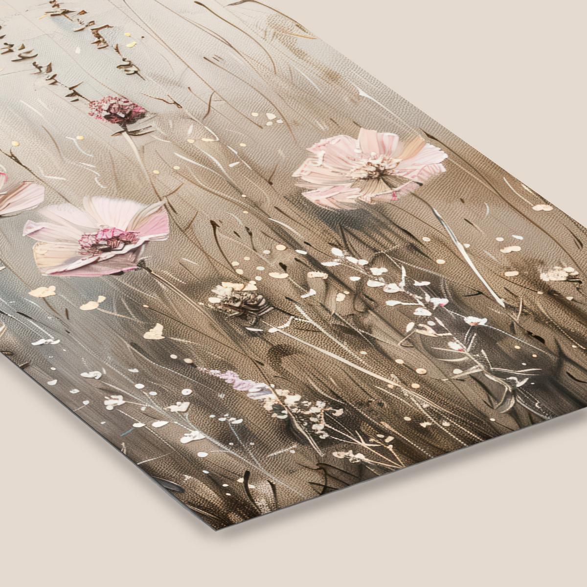 POSTER MIT RAHMENGERAHMTES BILD Blumen - Rosa - Modern - Beige 60x90 cm - Beige, Papier (60/90cm) - MuchoWow