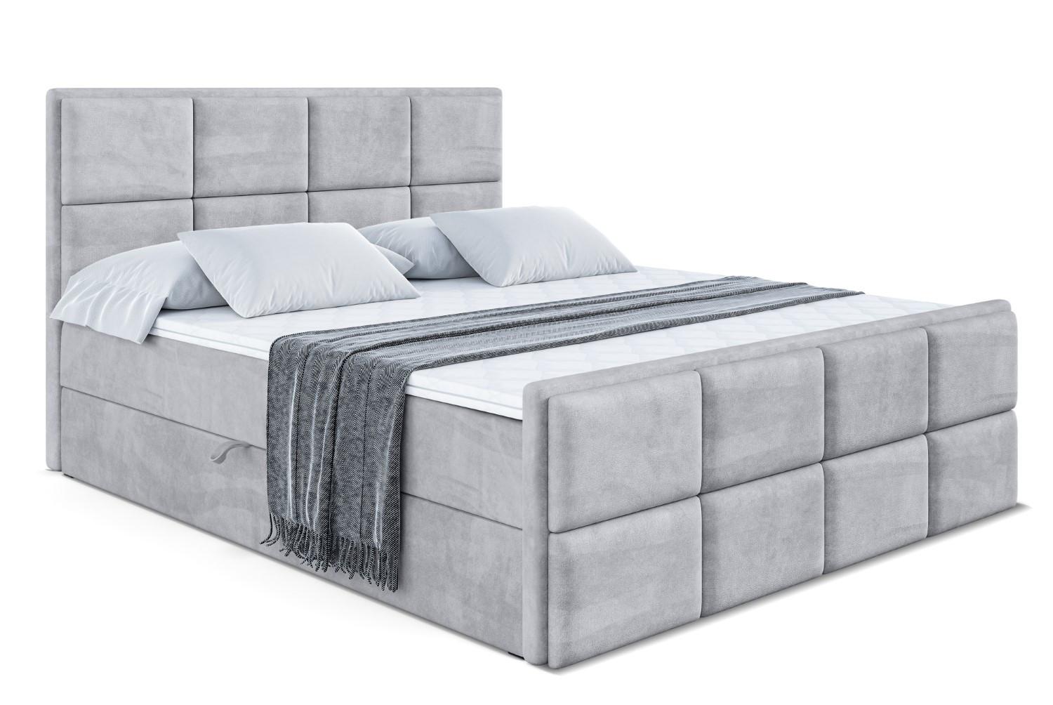 BOXBETT NOVA-Z - 120 x 200 - H4 - Hellgrau - Hellgrau, Holzwerkstoff (120/200cm) - ALTDECOR