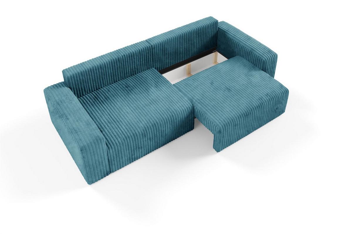 SCHLAFSOFA Natalia - Blau, Holzwerkstoff/Textil (252/85/105cm) - Fun Möbel