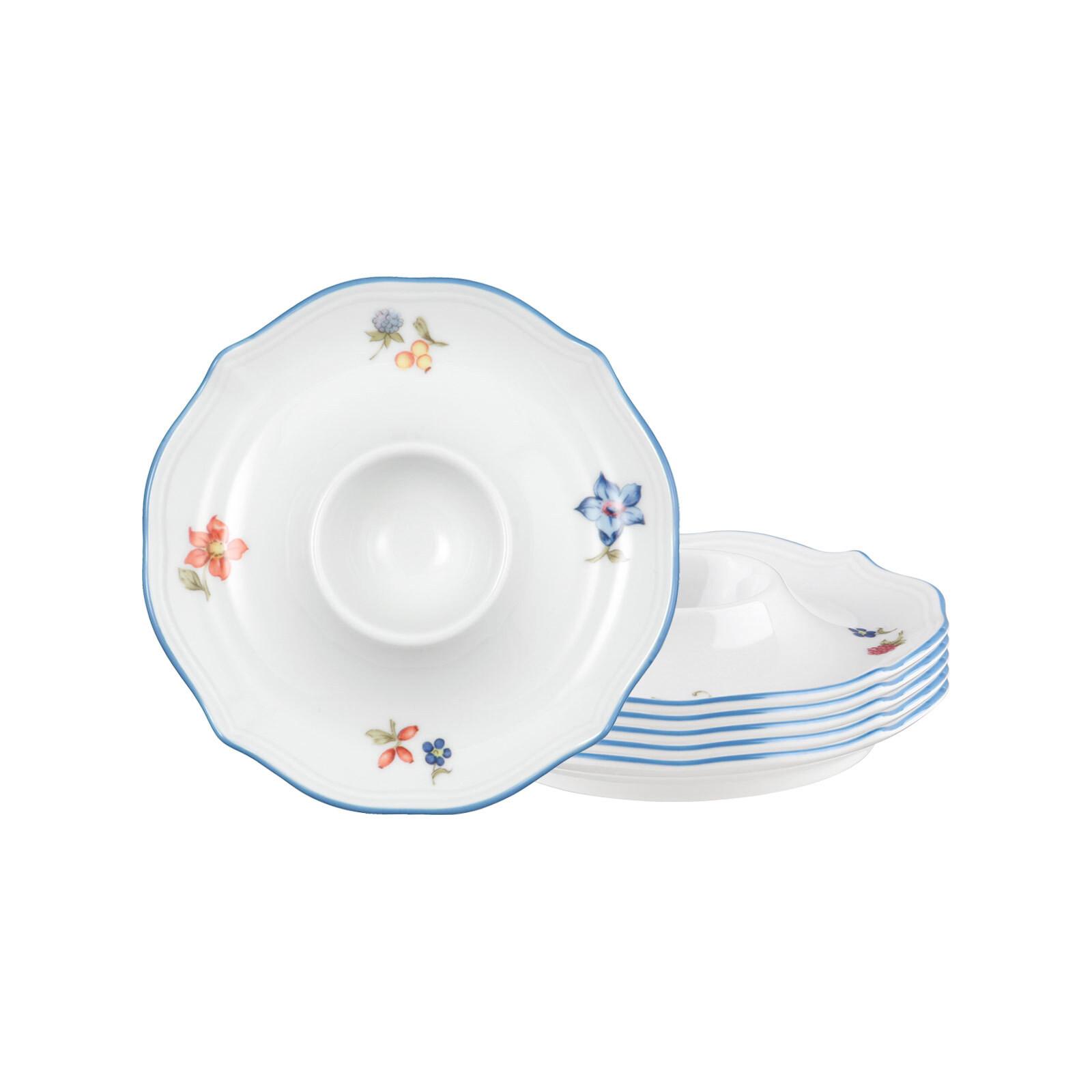 EIERBECHER Sonate Nostalgie weiß ø 12,5 cm 6er Set - Weiß, Keramik (12.5/2.5/12.5cm) - Seltmann Weiden