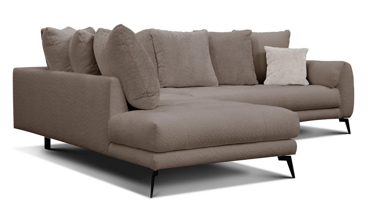 ECKSOFA CALME 5-Sitzer, creme - Creme/Schwarz, Holz/Textil (294/229cm) - Wozimo