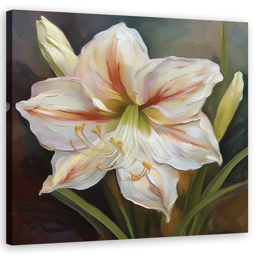 WANDBILD blume lilie botanicals - Weiß, Textil (30/30cm) - Feeby